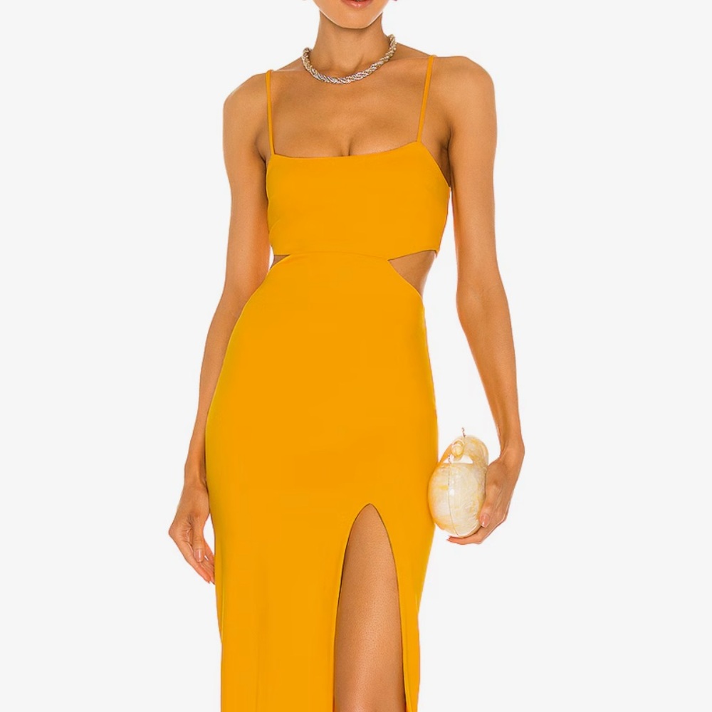 h:ours Yellow Cutout Dress